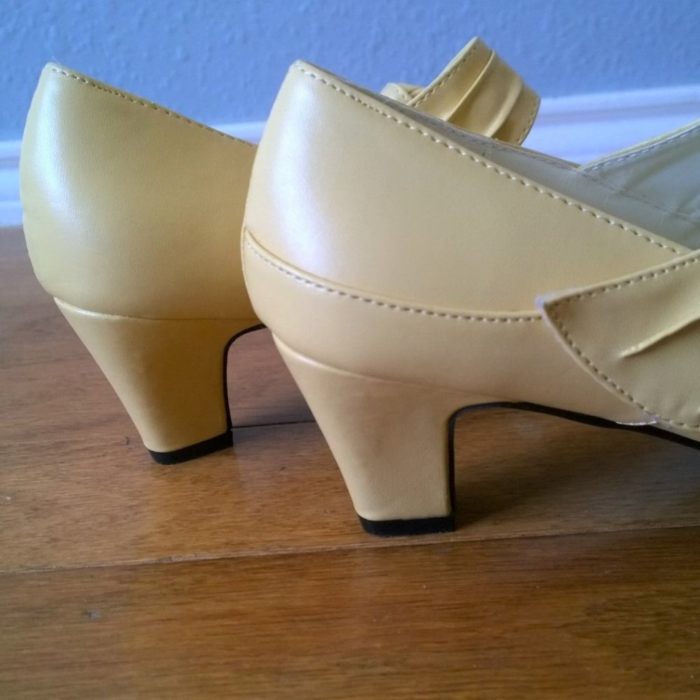 Pale Yellow Mary Jane Heels - Picture 5 of 5